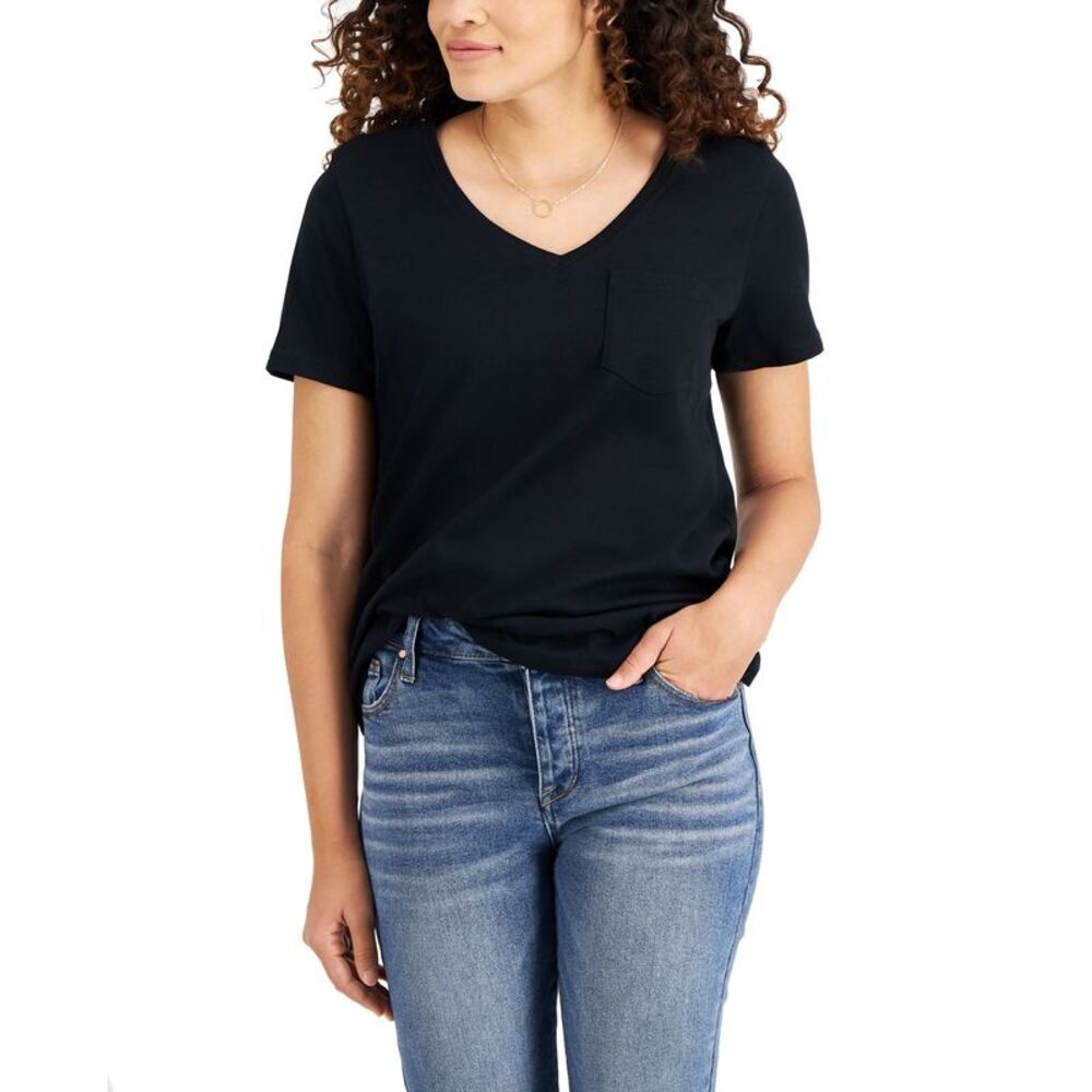 Style & Co Cotton V Neck T-Shirt